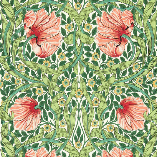 Pimpernel Wallpaper - Shamrock/Watermelon - 217332 - Morris & Co