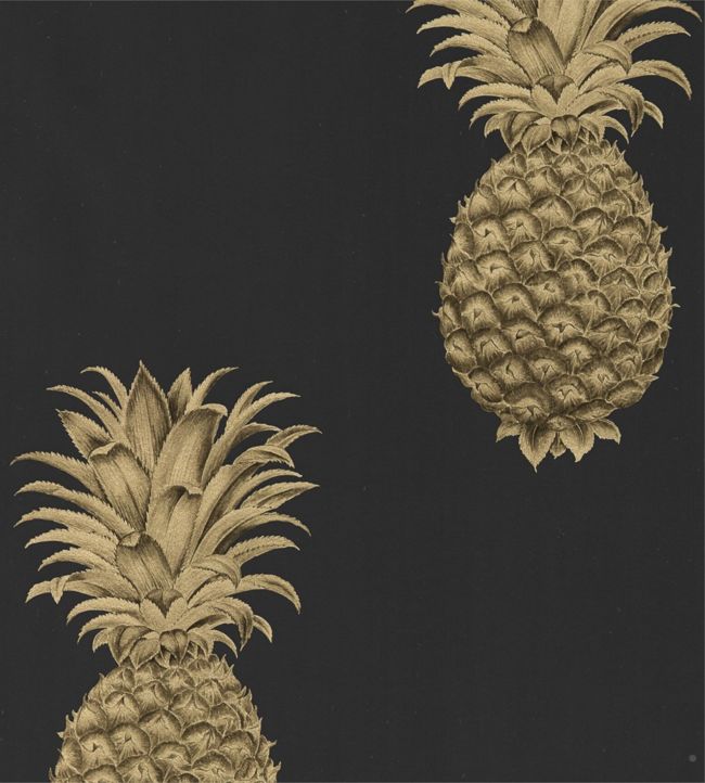 Pineapple Royale Wallpaper - Graphite/Gold - DART216326 - Sanderson