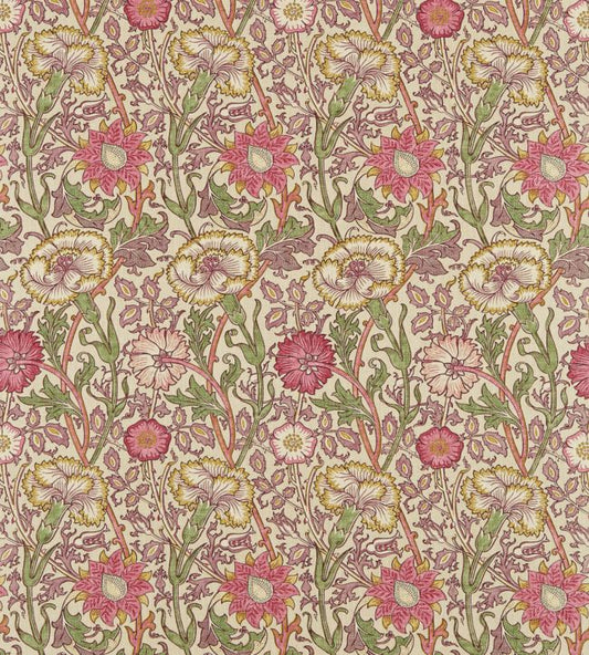 Pink & Rose Fabric - Manilla/Wine - 222529 - Morris & Co