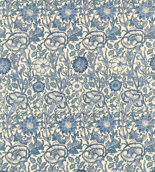 Pink & Rose Fabric - Vellum/Indigo - 222531 - Morris & Co