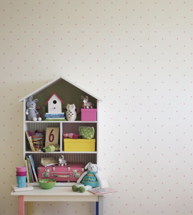 Polka Wallpaper - Pink/Cream - DLIT214049 - Sanderson