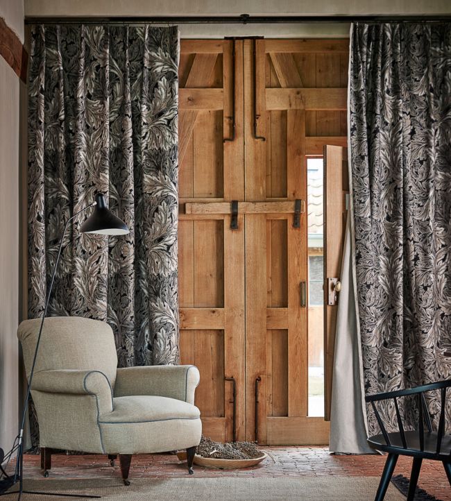 Pure Acanthus Weave Fabric - Black Ink - 236625 - Morris & Co