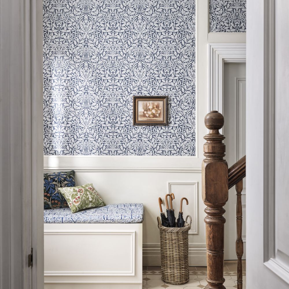 Pure Acorn Wallpaper - Indigo - 217401 - Morris Wallpaper WD