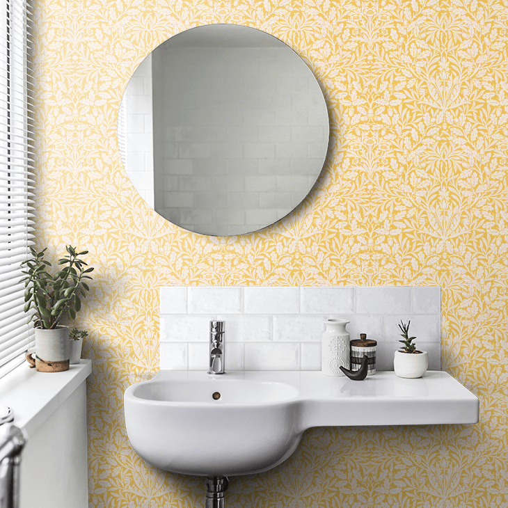 Pure Acorn Wallpaper - Lemon - 217404 - Morris Wallpaper WD