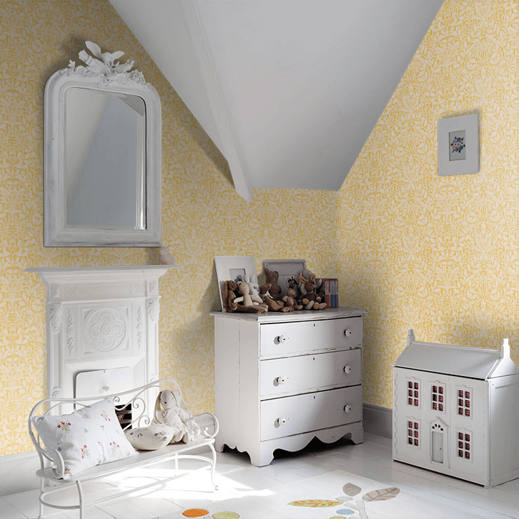 Pure Acorn Wallpaper - Lemon - 217404 - Morris Wallpaper WD