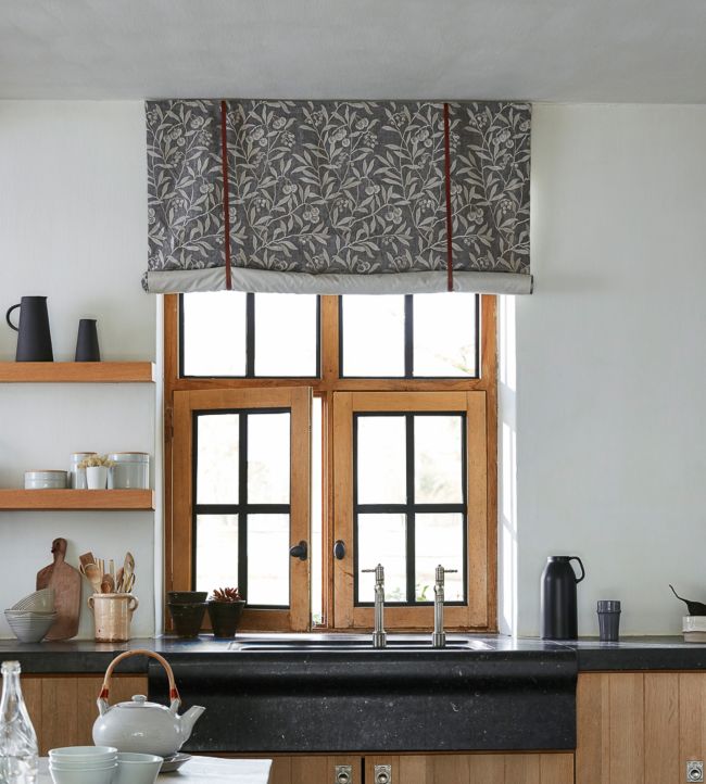 Pure Arbutus Embroidery Fabric - Inky Grey - 236618 - Morris & Co