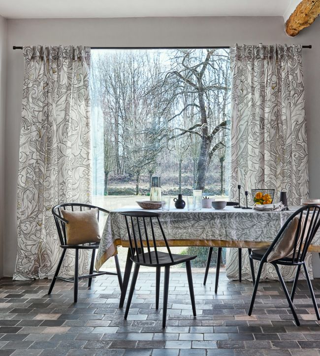 Pure Bachelors Button Print Fabric - Horned Poppy Grey - 226486 - Morris & Co