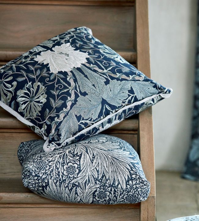 Pure Honeysuckle & Tulip Embroidery Fabric - Inky Purple - 236632 - Morris & Co