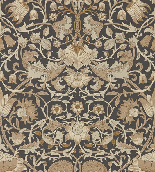 Pure Lodden Wallpaper - Charcoal/Gold - 216027 - Morris & Co
