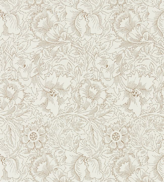 Pure Poppy Wallpaper - Cream/Gold - 216035 - Morris & Co