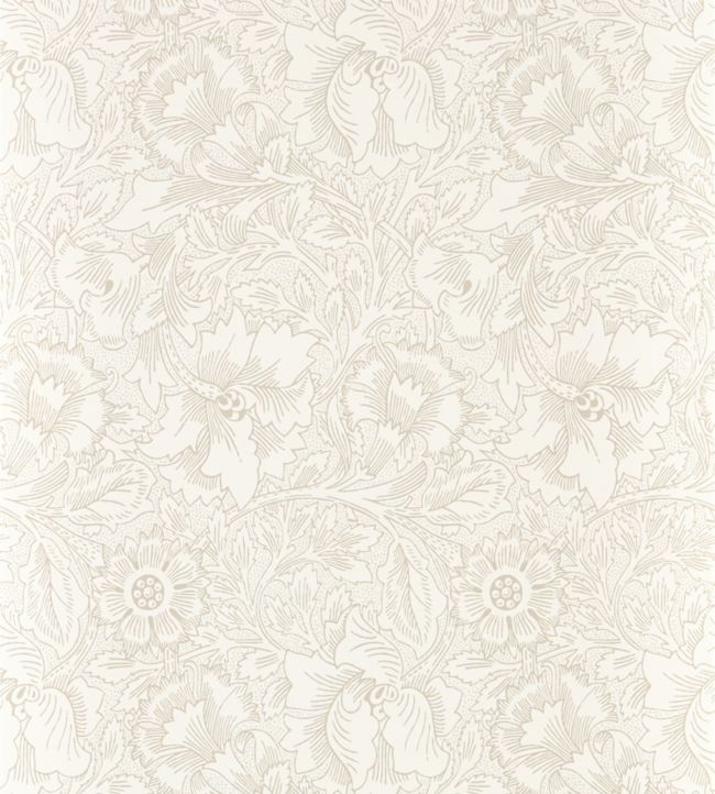 Pure Poppy Wallpaper - Ecru/Stone - 216034 - Morris & Co