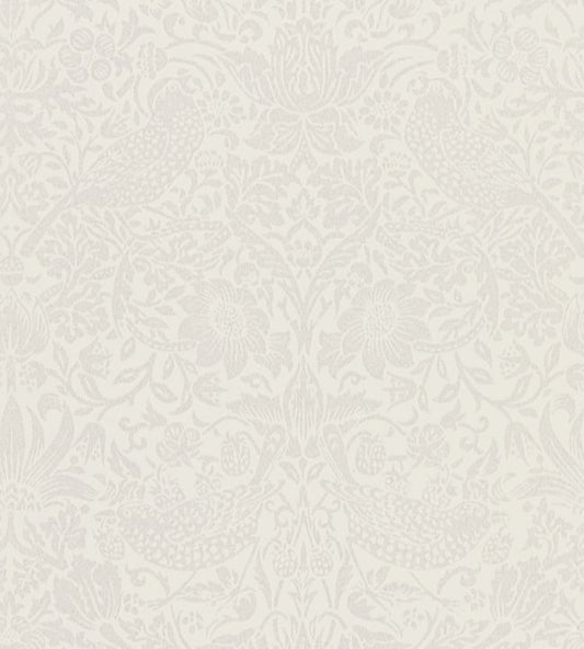 Pure Strawberry Thief Wallpaper - Oyster/Chalk - 216021 - Morris & Co