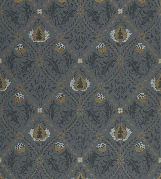 Pure Trellis Wallpaper - Black Ink - 216527 - Morris & Co