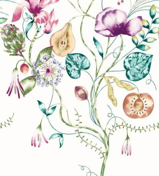 Quintessence Wallpaper - Lagoon/Cerise - HZAP111775 - Harlequin