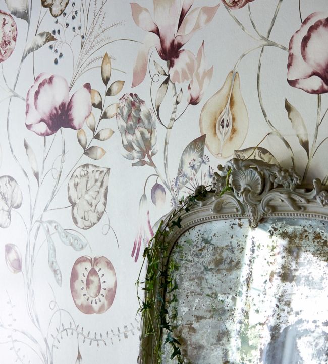 Quintessence Wallpaper - Ochre / Olive / Heather - HSTO111488 - Harlequin