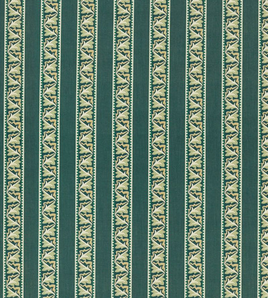 Red Car Stripe Fabric - Emery Blue - 227248 - Morris & Co