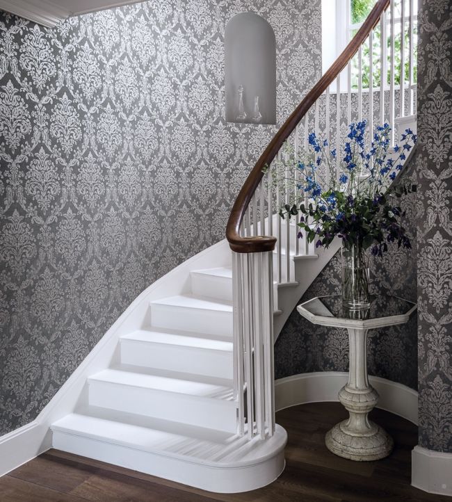 Riverside Damask Wallpaper - Oyster/Pearl - DWAP216287 - Sanderson