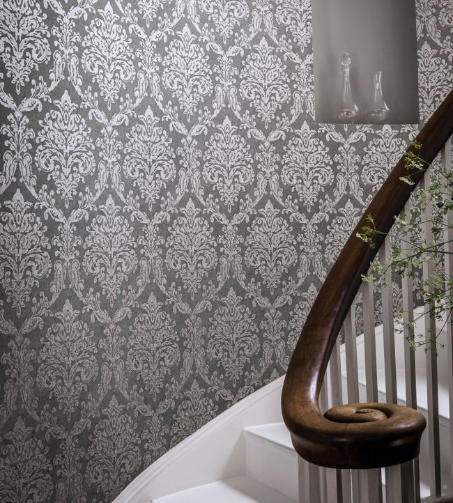Riverside Damask Wallpaper - Oyster/Pearl - DWAP216287 - Sanderson