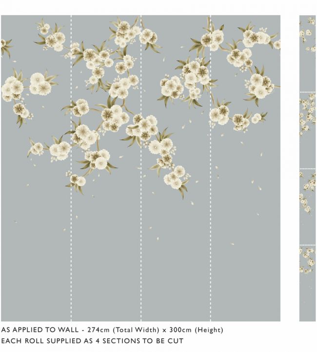 Rosa Wallpaper - Feather Grey/ Paper Lantern/Oyster - HDHW112888 - Harlequin