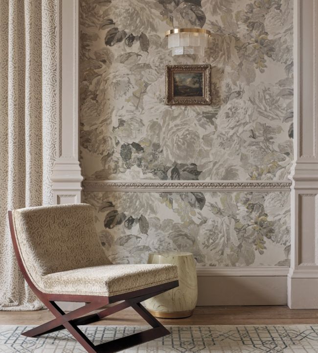 Rose Absolute Wallpaper - Linen/Gold - ZDAR312853 - Zoffany