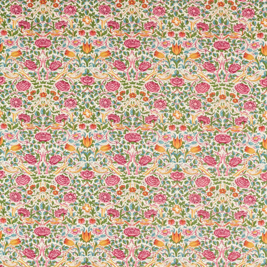 Rose Fabric - Boughs Green/Rose - 227023 - Morris & Co