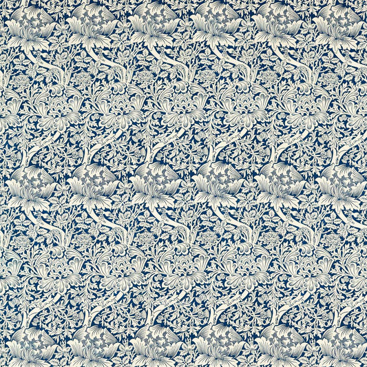 Rose & Thistle Fabric - Indigo - 227035 - Morris & Co
