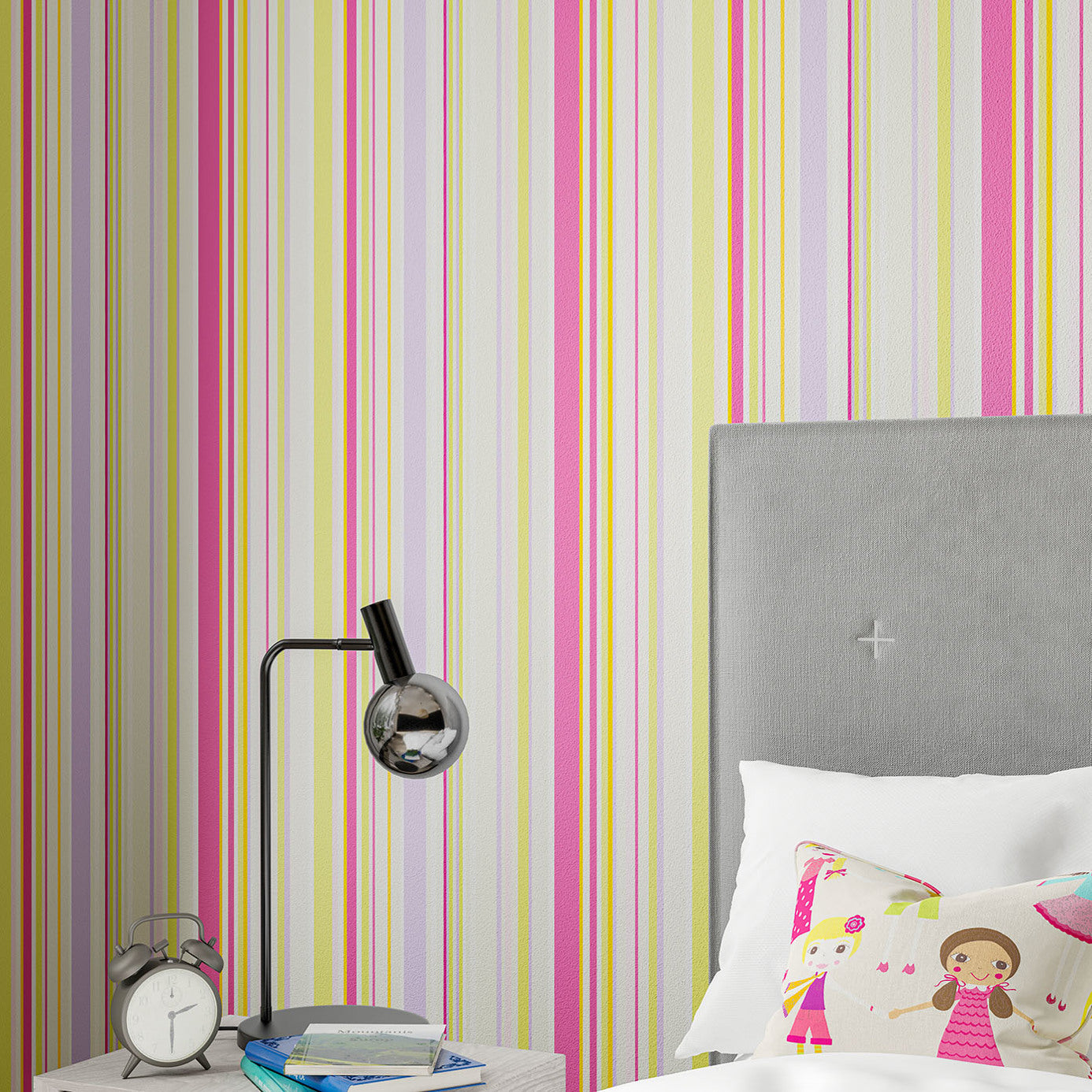 Rush Wallpaper - Fuchsia Apple Lilac & Neutrals - HLTF112658 - Harlequin