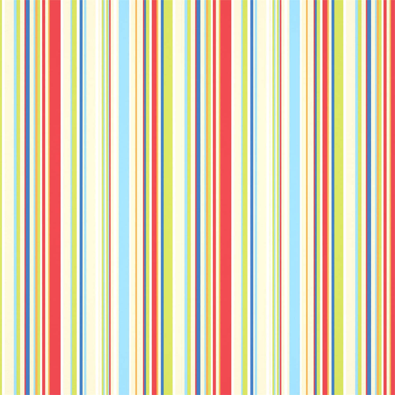 Rush Wallpaper - Strawberry Sailor Blue Apple & Neutrals - HLTF112655 - Harlequin