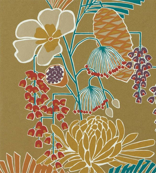 Salon Wallpaper - Gold / Russett / Atlantic - HSAW112152 - Harlequin