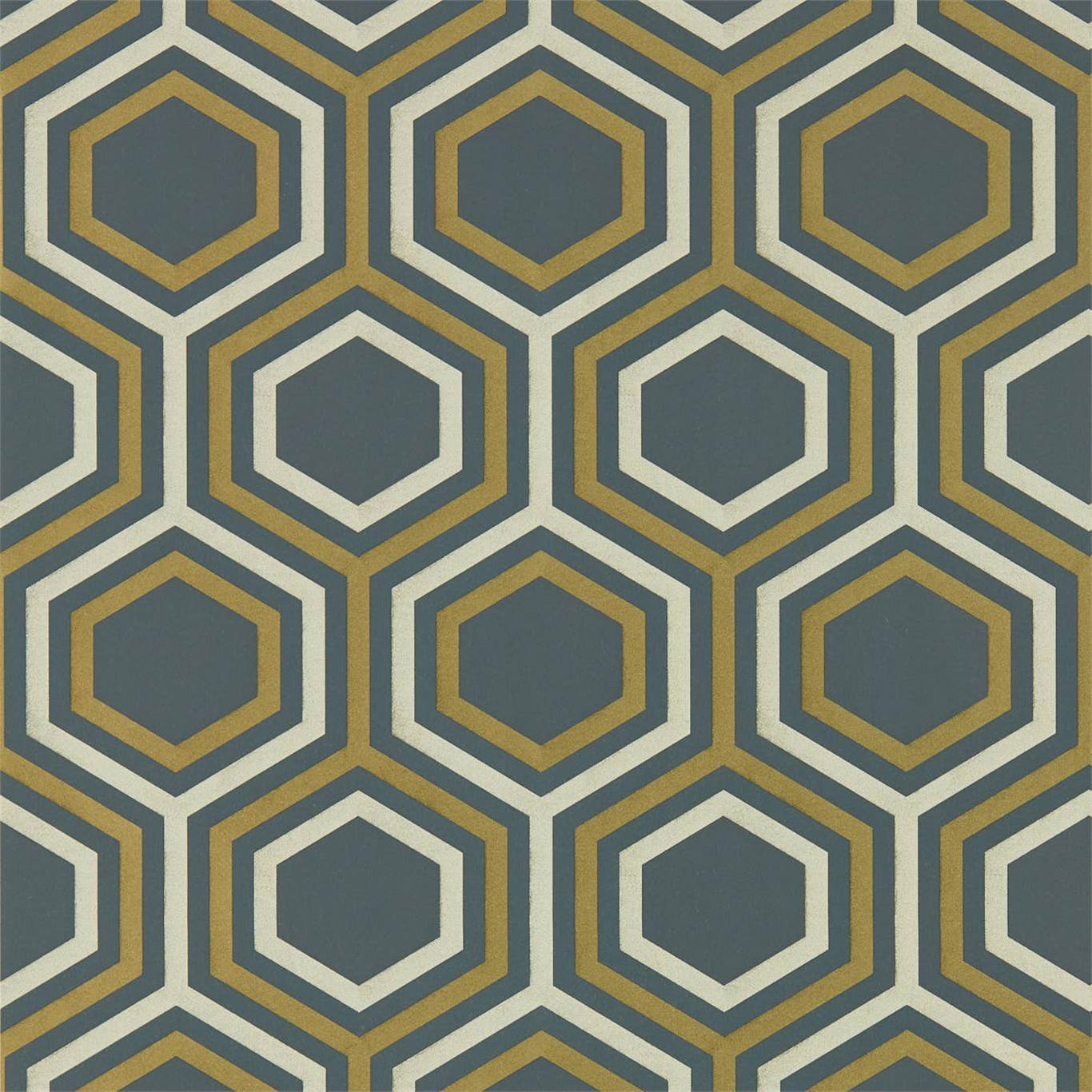 Selo Wallpaper - Ebony/Gold - HSAW112149 - Harlequin