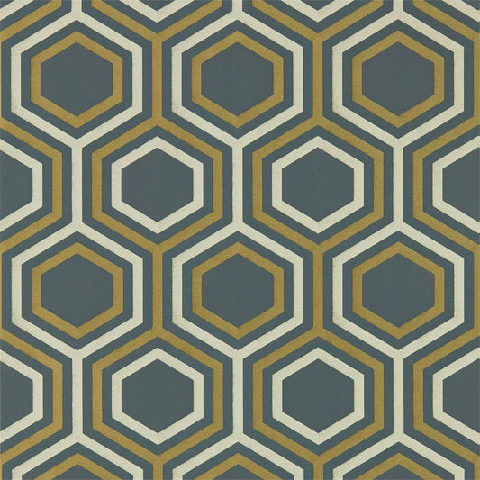 Selo Wallpaper - Ebony/Gold - HSAW112149 - Harlequin