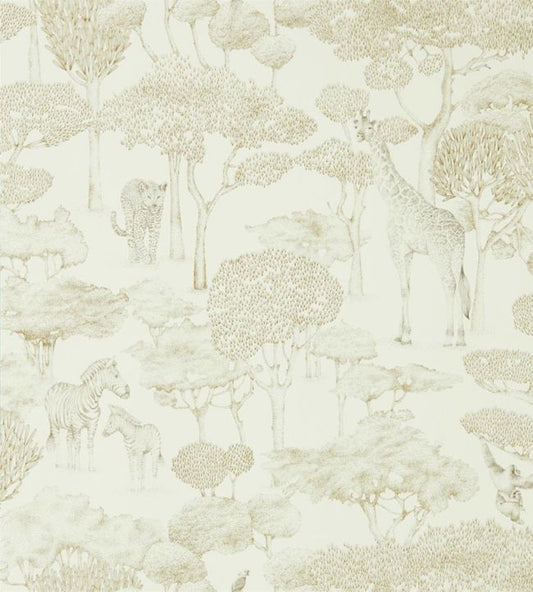 Shamwari Wallpaper - Chalk/Gold - HMIW112244 - Harlequin