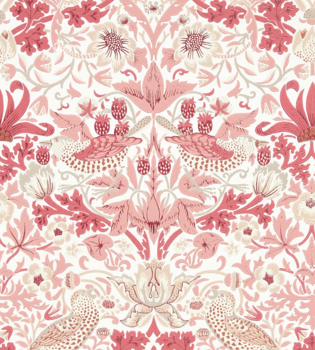 Simply Strawberry Thief Wallpaper - Madder - 217059 - Morris & Co