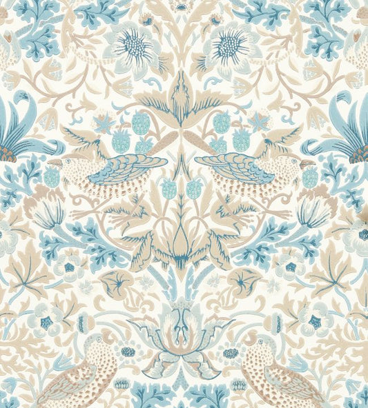 Simply Strawberry Thief Wallpaper - Slate/Vellum - 217060 - Morris & Co