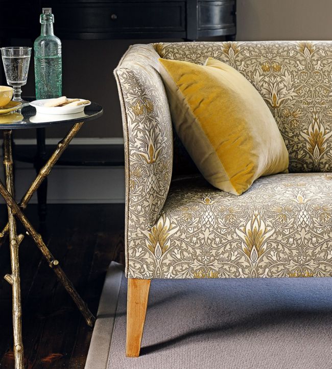 Snakeshead Fabric - Pewter/Gold - 224468 - Morris & Co
