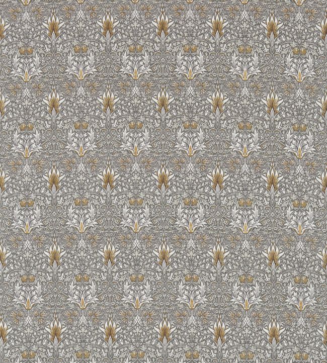 Snakeshead Fabric - Pewter/Gold - 224468 - Morris & Co