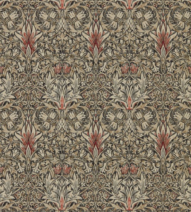 Snakeshead Wallpaper - Charcoal/Spice - 216425 - Morris & Co