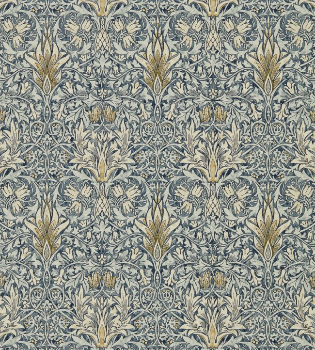 Snakeshead Wallpaper - Indigo/Cumin - 216428 - Morris & Co