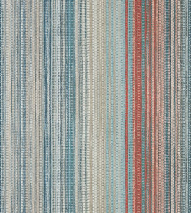 Spectro Stripe Wallpaper - Teal/Sedona/Rust - HMWF111961 - Harlequin