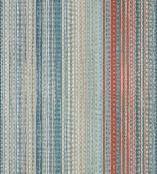 Spectro Stripe Wallpaper - Teal/Sedona/Rust - HMWF111961 - Harlequin