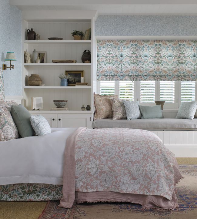 Strawberry Thief Fabric - Cochineal/Willow - 226918 - Morris & Co