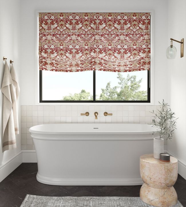 Strawberry Thief Fabric - Indian Red - 226915 - Morris & Co