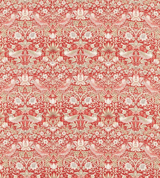 Strawberry Thief Fabric - Indian Red - 226915 - Morris & Co