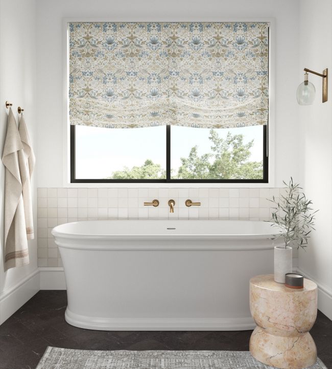 Strawberry Thief Fabric - Slate/Vellum - 226917 - Morris & Co