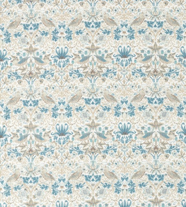 Strawberry Thief Fabric - Slate/Vellum - 226917 - Morris & Co