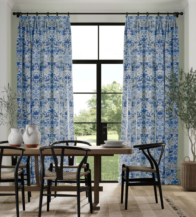 Strawberry Thief Fabric - Woad - 226916 - Morris & Co