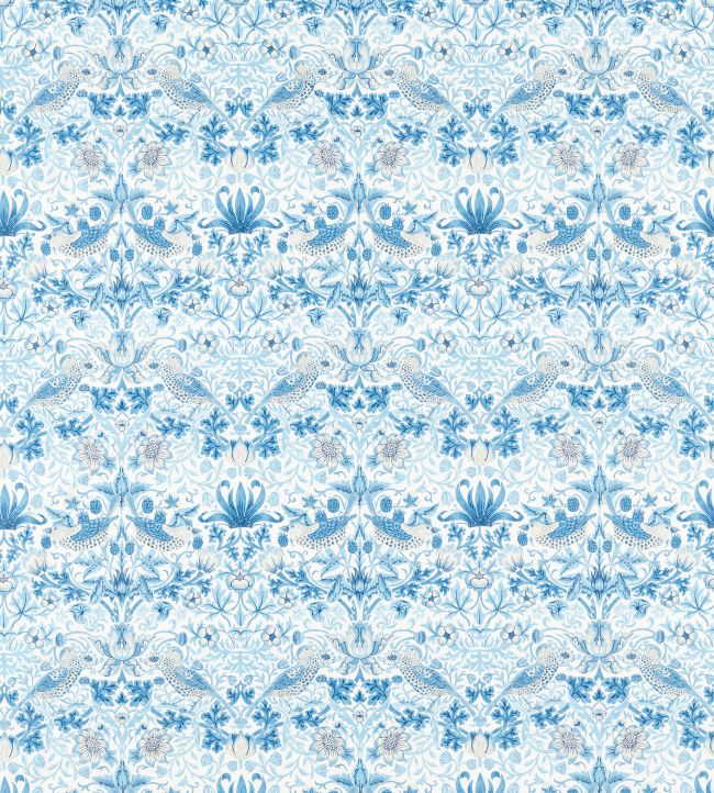 Strawberry Thief Fabric - Woad - 226916 - Morris & Co