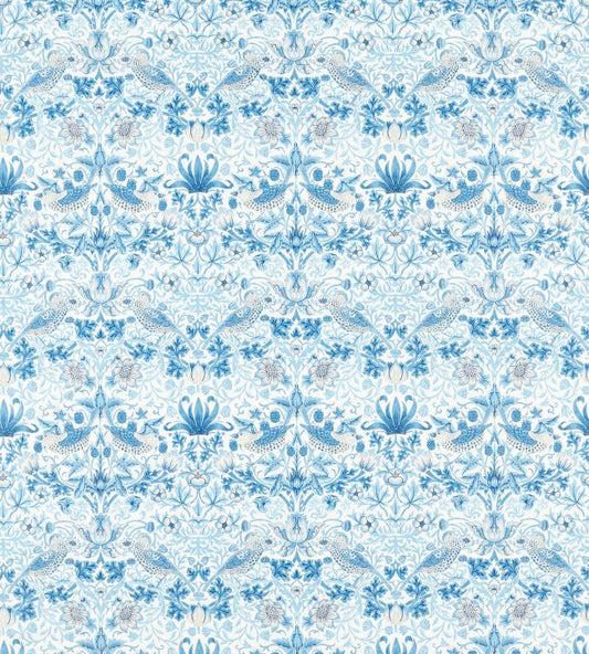 Strawberry Thief Fabric - Woad - 226916 - Morris & Co