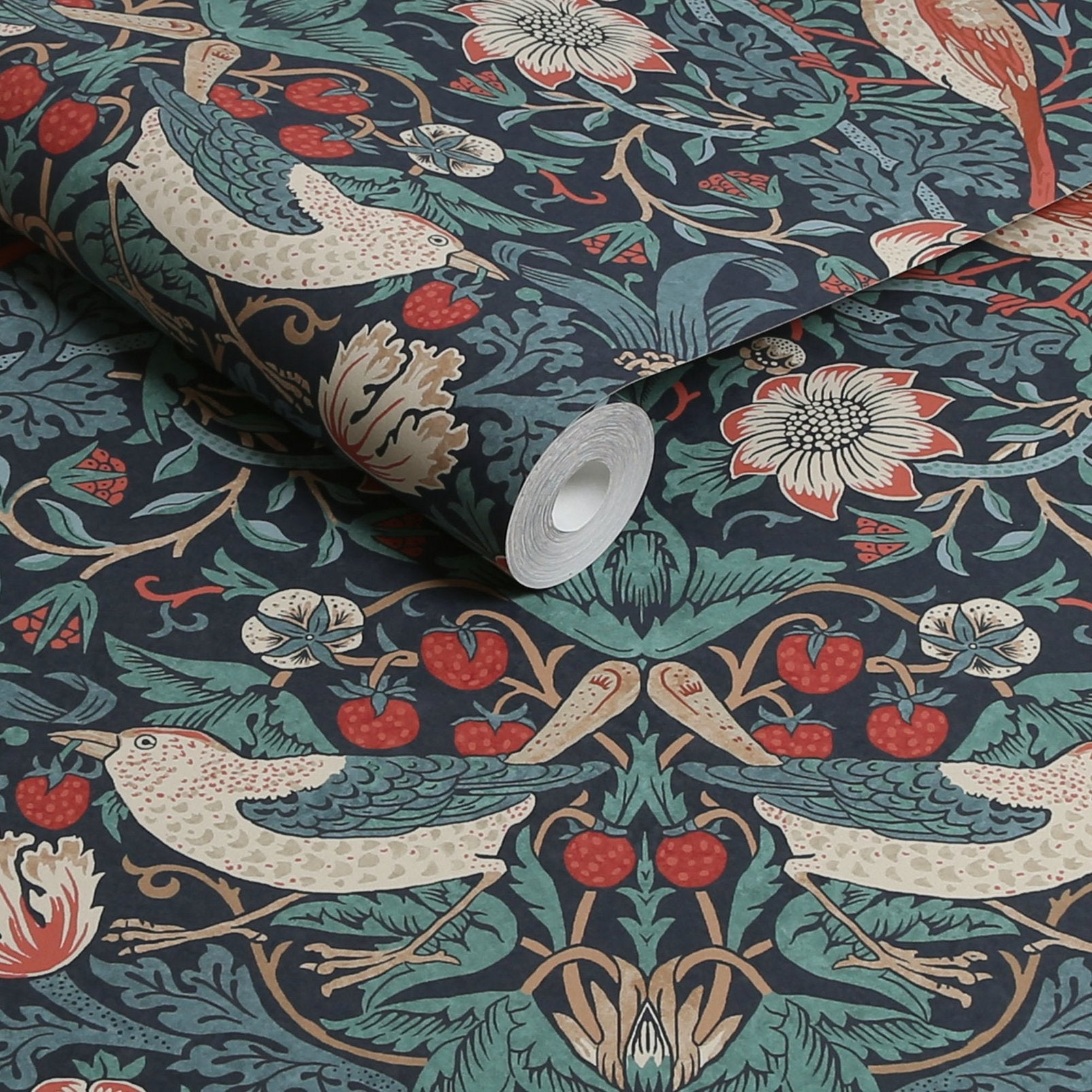 Strawberry Thief Wallpaper - Deep Blue - 124231 - William Morris AH