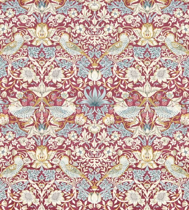 Strawberry Thief Wallpaper - Plum - W0171/04 - Clarke & Clarke
